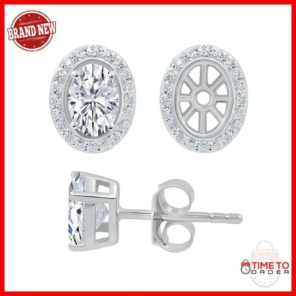 Moissanite Stud Earrings 1.80ct White Gold Plated Sterling Silver